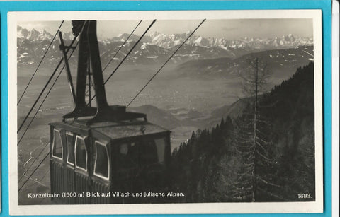 AK Kanzelbahn. Blick auf Villach und julische Alpen. (1929)