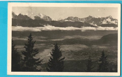 AK Kanzelbahn, Blick auf Villach u. Julische Alpen.