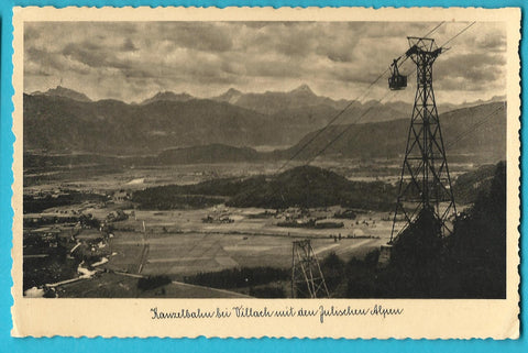 AK Kanzelbahn bei Villach mit den Julischen Alpen. (1936-37)