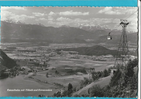 AK Kanzelbahn mit Villach und Karawanken.