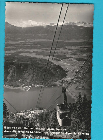 AK Blick von der Kanzelbahn auf Ossiachersee Annenheim Ruine Landskron u. Julische Alpen.