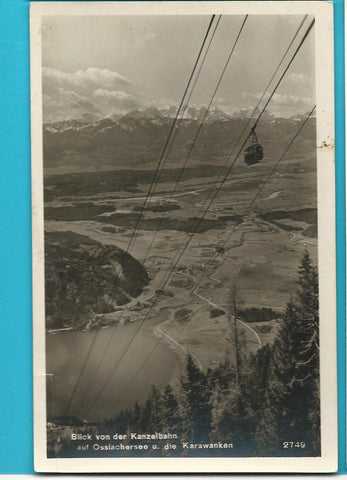 AK Blick von der Kanzelbahn auf Ossiachersee u. die Karawanken.