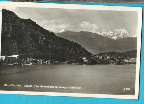 AK Ossiachersee. Grand Hotel Annenheim mit Mangart. (1930)
