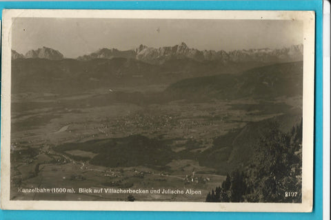 AK Kanzelbahn. Blick auf Villacherbecken und Julische Alpen.
