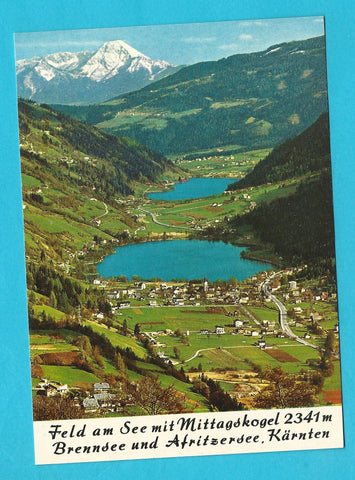 AK Feld am See mit Mittagskogel Brennsee und Afritzersee.