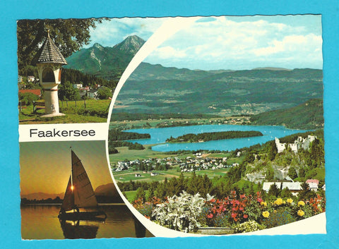 AK Faaker See mit Ruine Finkenstein.