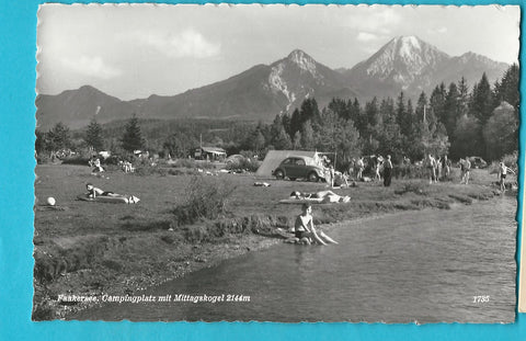 AK Faakersee. Campingplatz mit Mittagskogel.