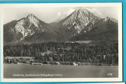 AK Faakersee, Sandbank mit Mittagskogel.