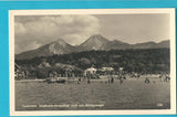 AK Faakersee, Sandbank Strandbad Jank mit Mittagskogel. (1934)