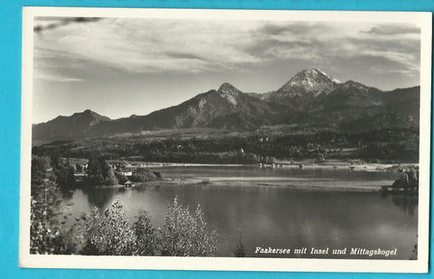 AK Faakersee mit Insel und Mittagskogel. (1951)
