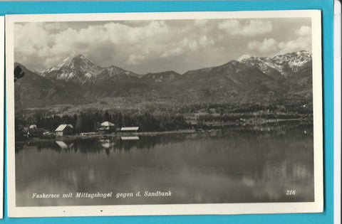 AK Faakersee mit Mittagskogel gegen d. Sandbank. (1950)
