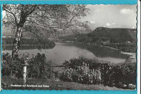 AK Faakersee mit Sandbank und Tabor.