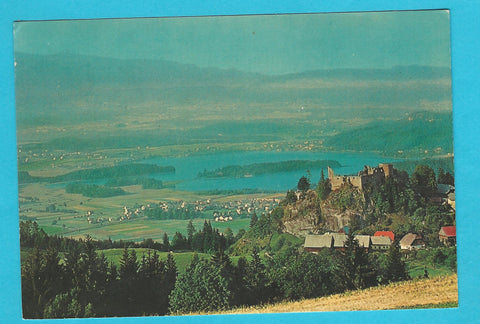 AK Faakersee mit Ruine Finkenstein.