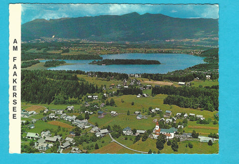 AK Am Faakersee. Latschach mit Oberaichwald und Faakersee.