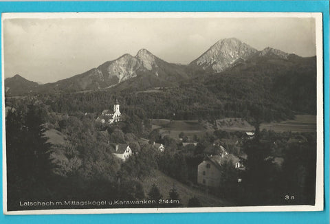 AK Latschach mit Mittagskogel u. Karawanken.