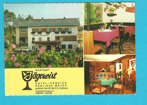 AK Feistritz/Drau. Hotel Pension Gasthof Jägerwirt. Gerlinde Mayer.