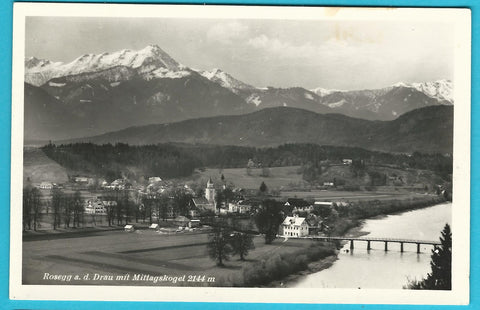 AK Rosegg an der Drau mit Mittagskogel.