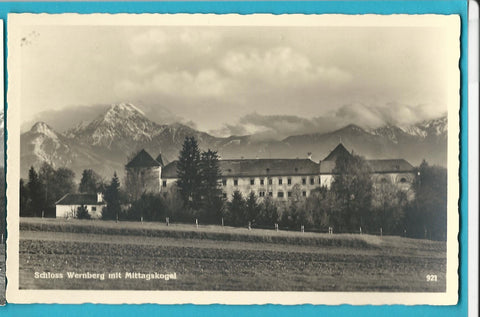 AK Schloss Wernberg mit Mittagskogel.