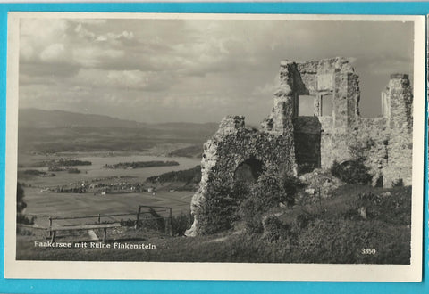 AK Faakersee mit Ruine Finkenstein.