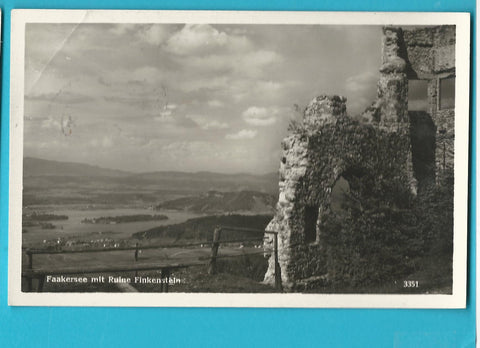 AK Faakersee mit Ruine Finkenstein. (1941)