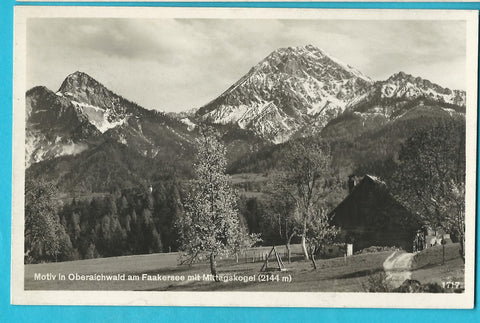AK Motiv in Oberaichwald am Faakersee mit Mittagskogel. (1931)