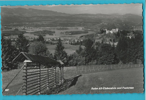 AK Ruine Alt-Finkenstein und Faakersee.