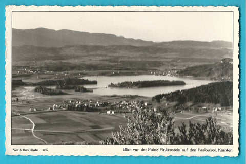 AK Blick von der Ruine Finkenstein auf den Faakersee.