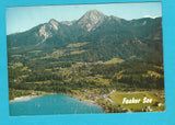 AK Strandbad Faak mit Oberaichwald und Latschach ob dem Faaker See.