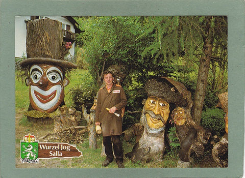 AK Wurzel Jog. Salla. Totaltankstelle Salla, Wurzelschnitzer. Jakob Schrotter.