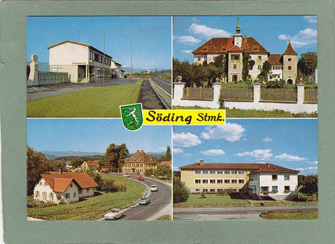 AK Söding. Sparkasse. Schloß. Gasthof Zimmermann. Schule.