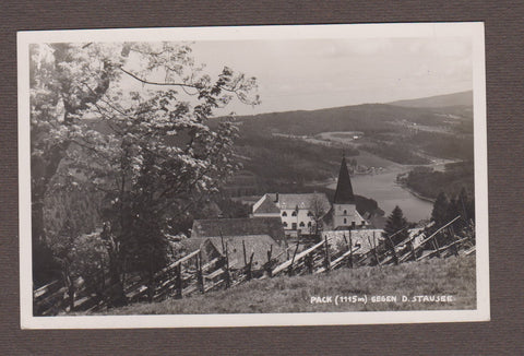 AK Pack gegen den Stausee. (um1936)