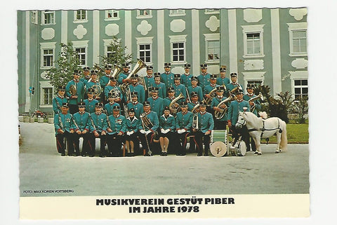 Werbe-AK Musikverein Gestüt Piber im Jahre 1978.