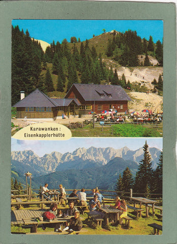 AK Eisenkappler Hütte am Hochobir. Ausblick auf die Steineralpen mit Skuta.