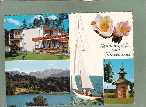 AK Urlaubsgrüße vom Klopeinersee. Frühstückspension „Corso“ Inh. Karla Mori. St. Kanzian am Klopeinersee.