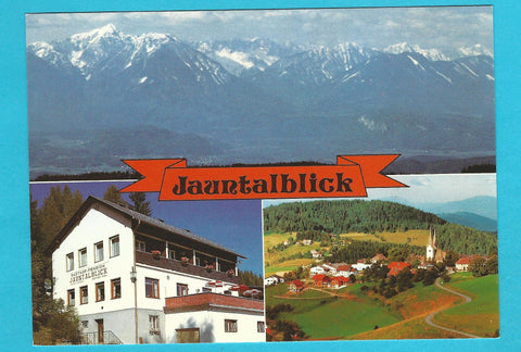 AK Diex 147. Gasthof Pension Jauntalblick. Fam. A. u. R. Korak.