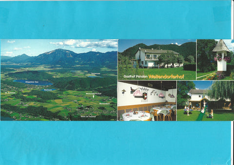 Doppel-AK St. Kanzian. Weitendorf 26. Gasthof Pension Weitendorferhof. Familie Sapetschnig.