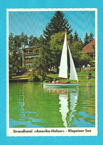 AK St. Kanzian. Strandhotel Amerika Holzer. Klopeiner See.