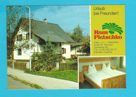 AK St. Kanzian. Haus Pletschko. Fam. J. u. I. Pletschko. Seenweg 50.