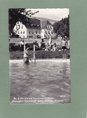 AK Sankt Kathrein am Hauenstein, Freibad, Gasthof Gesslbauer.