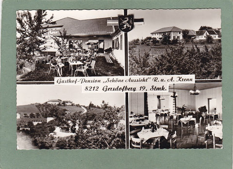 AK Gersdorfberg 19. Gasthof Pension Schöne Aussicht R. u. A. Krenn.