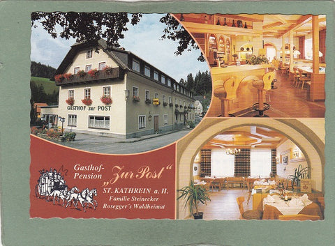 AK St. Kathrein a. Hauenstein. Gasthof Pension Zur Post Familie Steinecker.fer.