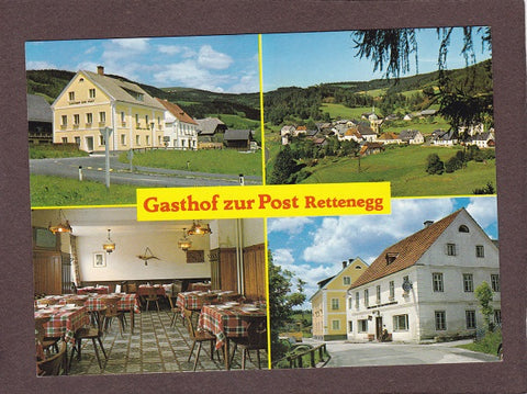 Werbe-AK Rettenegg 8. Gasthof zur Post. Josef Simml.