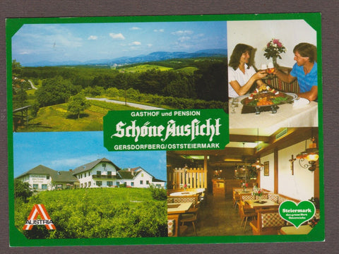 AK Gersdorfberg 19. Gasthof Pension Schöne Aussicht. Fam. Krenn.