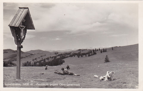 AK Sommeralm. Fernsicht gegen Obersteiermark.