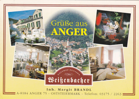 AK Anger 75. Gasthof Pension Weißenbacher. Inh. Margit Brandl.