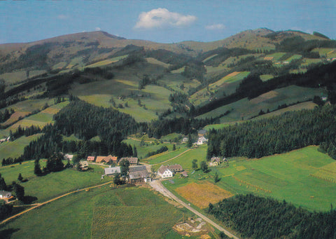 AK Heilbrunn. Brandlucken. Gasthof Bauernhofer. Blick gegen Plannkogel.