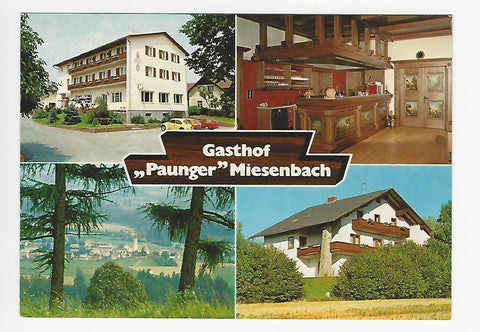 AK Miesenbach 5. Gasthof Pension Zum Goldenen Hirschen. Fam. Paunger.