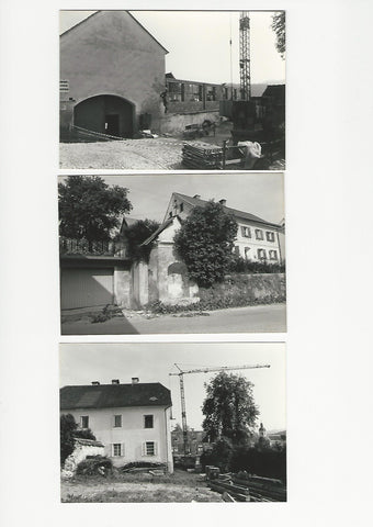 3 Fotos Birkfeld u.a. Bauarbeiten beim Schloss. (Juni 1982)