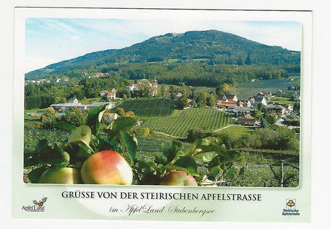 AK Grüsse von der Steirischen Apfelstrasse mit dem Apfeldorf Puch bei Weiz.