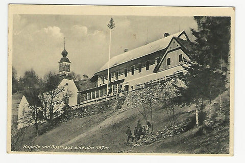 AK Kapelle und Gasthaus am Kulm. Puch bei Weiz. Touristenhaus am Kulm.